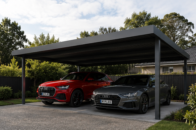 Modern Double Carport 6x6m – DIY Steel Carport Kit Australian Made