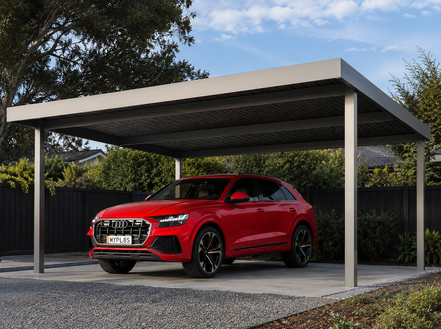 Carport Kit Galvanised COLORBOND Metal Solid Garage Skillion Roof Steel 6m x 3m