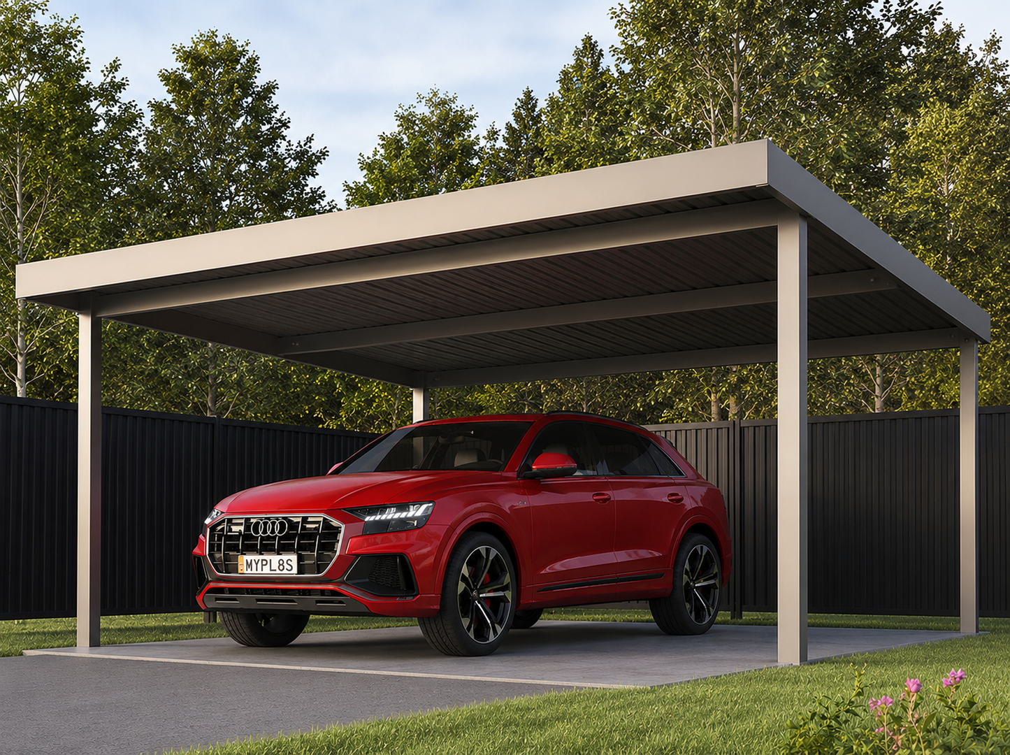 Carport Kit 6x3.1m Galvanised COLORBOND Metal Solid Garage Skillion Roof Steel Australian Made