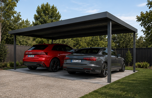 Modern Double Carport 6x6m – DIY Steel Carport Kit Australian Made