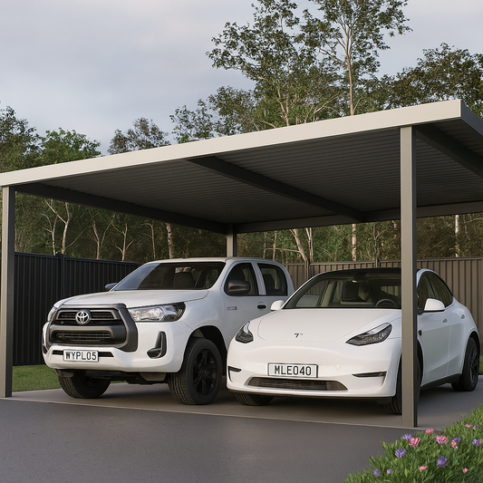 Modern Double Carport 6x6m – DIY Steel Carport Kit Australian Made