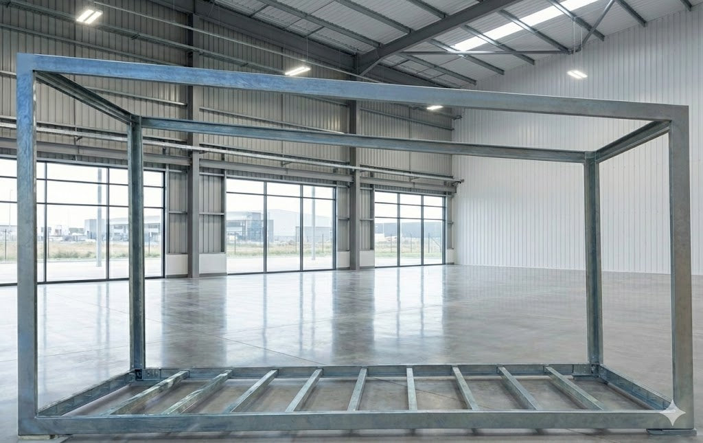 Modular steel building frame Skillion Roof Prefabricated Frame System ...